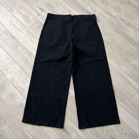 Loup Sabrina Wide Leg Cotton Traousers Pants in Black Size 3X - Picture 8 of 14